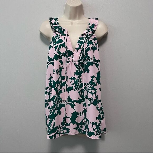 Market & Spruce Tops - Market & Spruce Sabrina Ruffle Split Neck Blouse Size XXL